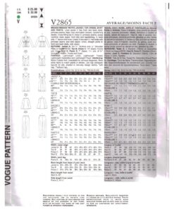 Vogue V2865 Suit Jacket, Top, Dress, Skirt, Pants Size: D 12-14-16 Uncut Sewing Pattern - Image 2