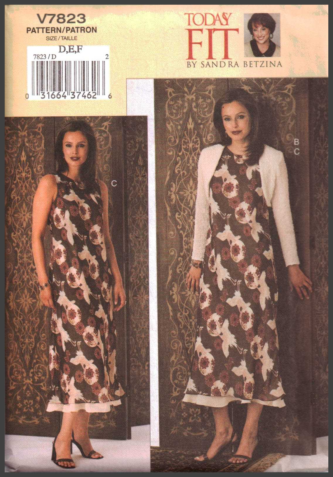 Vogue V7823 Jacket, Dress by Sandra Betzina Size: D-E-F or G-H-I-J Uncut Sewing Pattern