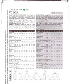 Vogue V7906 Blouses Size: 12-14-16 Uncut Sewing Pattern - Image 2