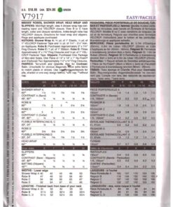 Vogue V7917 Robes, Shower Wrap, Head Wrap, Slippers Size: L-XL Uncut Sewing Pattern - Image 2