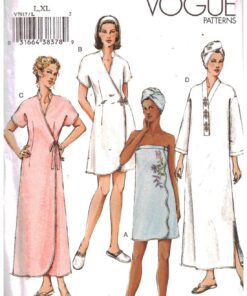 Vogue V7917 Robes, Shower Wrap, Head Wrap, Slippers Size: L-XL Uncut Sewing Pattern
