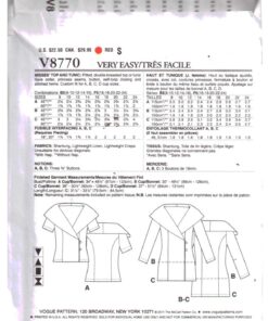 Alternative view of Vogue V8770 Top, Tunic Size: B5 8-10-12-14-16 Uncut Sewing Pattern