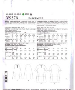 Alternative view of Vogue V9376 Tunic, Dress by Marcy Tilton Size: Y XS-S-M Uncut Sewing Pattern